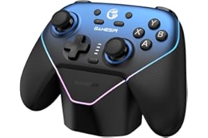 GameSir Super Nova Multiplatform Game Controller – 2.4G Wireless for PC/Switch/iOS/Android – Hall Effect Joystick & Triggers, Magnetic Faceplate, RGB Lighning,Charging Dock (Azul Anochecer)