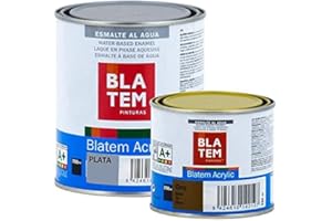 PINTURAS BLATEM Esmalte Acrílico Metalizado Blatem - Tamaño Envases 250 mL, Colores Blatem Acrylic Metalizado Plata