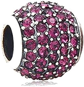 Sterling Silver Crystal Charm -fits Pandora,Chamilia &amp; similar Bracelets -Fabulana Charms