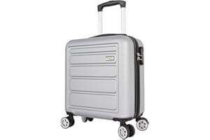 ZAHRAB Cabin Suitcase, Easy Jet 45x36x20 Cabin Bag | Lightweight, Telescopic Handle, Hard Shell Small Carry on Suitcase with Wheels | Travel Luggage (Silver)