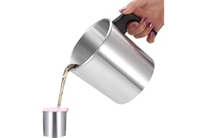 ONEVER Crogiolo di Candela, Caraffa di Metallo per Cera di Fusione, 1.2l Candela Profumata Fai-da-Te Crogiolo di Cera - Scaldacandele per Candele E Sapone