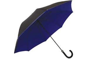 SMATI Parapluie Canne - Design - Double Toile Collection - Chic - Très Solide - Anti Vent - Baleinage en Fibre