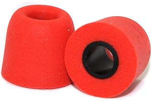 OUGUAL 6 Paquetes (12 Piezas) Almohadilla para audífonos intrauditivos de Espuma de Memoria de 4.9 mm, Tapa de Auriculares de Repuesto T400 para Tubo de 5 mm(Rojo)
