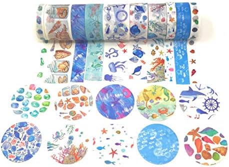 Washi Tape Gift Box Themed Set Detailed (Ocean Nautical)