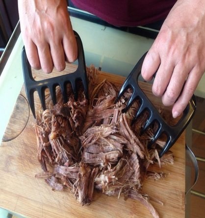 Roilois 2×Fleischgabel Premium-Fleisch Claws Für Pulled Pork Grill Sicher übertragen und Verwalten Shred Schnitzen Scheibe Hitzebeständig Digitale Rezept Führer Freie - 2