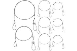 UNICRAFTALE 8 pz 2 Misure Cavi di Sicurezza per Luci da Palco 60-78cm 304 Cavo di Sicurezza in Acciaio Inossidabile Cavo di Sicurezza Resistente per Illuminazione da Palco DJ Luce Par Luce A Testa