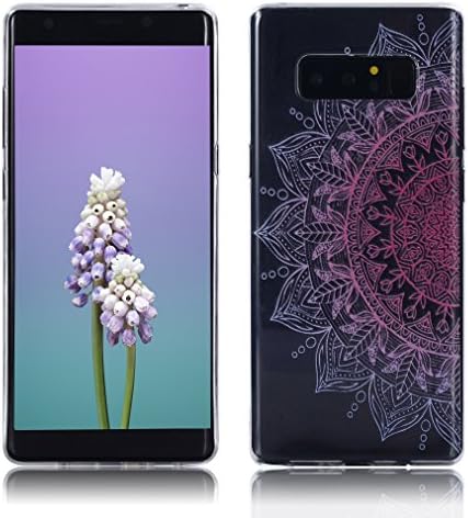 Soft Samsung Galaxy Note 8 Case, Ronger Clear Cover [New Pattern] [Liquid Crystal] Scratch-Resistant Shockproof Silicone Bumper Mobile Phone Case Ultra Thin Slim TPU Style Transparent Case for Samsung Galaxy Note 8 Case Cover, Totem Flower