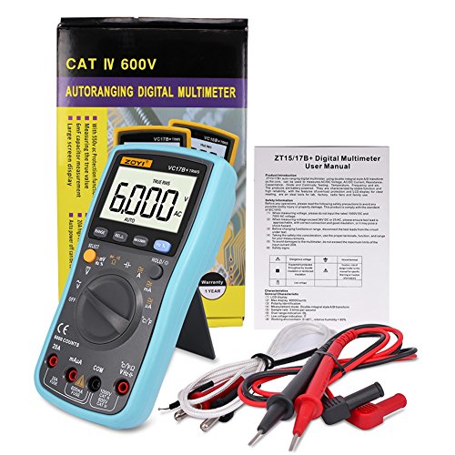 Balai VC17B Digital-Multimeter 6000 Counts TRMS AC / DC-Widerstand Kapazität Resistance Capacitance Temperatur Frequenz Einschaltdauer Tester Blau - 8
