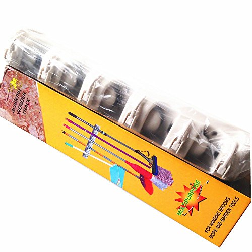 Gerätehalter Besenhalter Mopp Halter 5 Steckplätze und 6 Haken Wandhaltung Ordnungsleiste Werkzeughalter für Besen, Mopp und Gartenwerkzeuge - 7