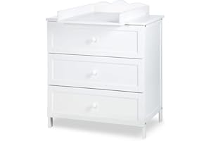 KLUPS RADEK III Commode à langer 3 tiroirs plan à langer amovible Blanc