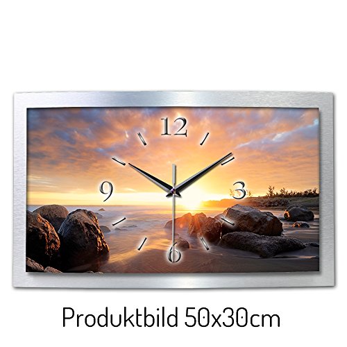 Kreative Feder Felsen Chill Out 3D XXL Designer leise Funk Wanduhr Funkuhr modernes Design *Kreative Feder* WAA043FL (80x40cm) - 2
