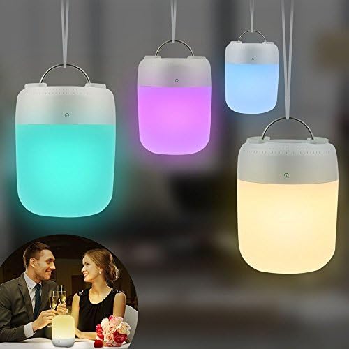 DMYCO Bedside Lamp, Touch Table LED Lamp Portable Night Light Dimmable Color + Rechargeable Battery &amp; Color Changing RGB for Indoor and Outdoor Lighting with Bluetooth Speaker (White)