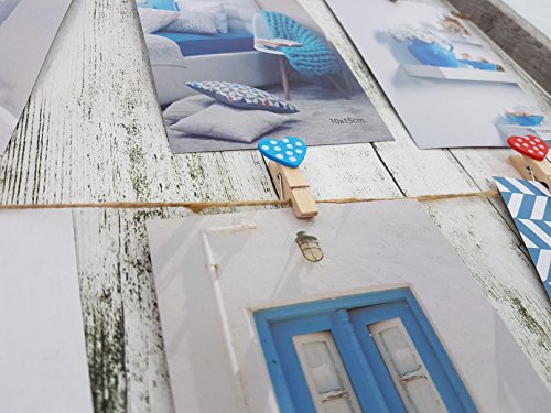 Fotorahmen mit Leine – 52×42 cm inkl. 8 Herz Klammern – Bilderrahmen Foto Halter Galerie - 2