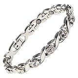 Ladies Magnetic Bracelet Silver Finish Natural Pain Relief Therapy by MnB Magnetic Bracelets