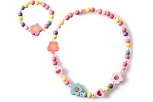 Mengonee Kinder-Cartoon-Halskette, bunter Tier-Kind-Schmuck, Blumen-Perlen, modisches Armband-Zubehör, Mengonee