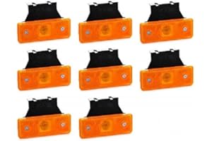 VNVIS Lot de 8 feux de position à LED orange 24V 12V avec supports en caoutchouc pour châssis remorque camion remorque camion