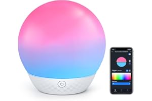 Aigostar Mesh- Lampada da Comodino Smart, Controllo dei Colori a strati Bluetooth Lampada Tavolo Compatibile con Alexa, Dimmerabile RGB CCT, per camera da letto soggiorno