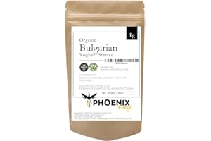 Phoenix Fungi Bulgarian Yogurt Starter Culture – Live Beneficial Bacteria Fermentation – Traditional Mild & Tangy Flavour – Easy to Use – Reusable & Long-Lasting