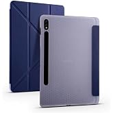 CONSTRAIN - Samsung Galaxy Tab S7 FE Lte (T737-T736-T733-T730) ile Uyumlu Kılıf Kalem B&ouml;lmeli Standlı Akıllı Kapak - Lacivert