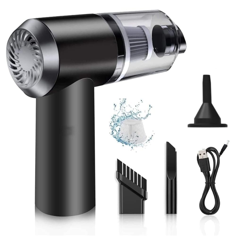 OM CLAER 3IN1 Portable Car Vacuum Cleaner with Blower | USB Rechargeable Wireless Handheld Car Vacuum Cleaner Traveling, Camp