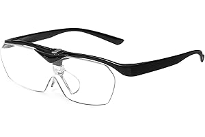 OKH Lente d'ingrandimento al 160%, occhiali da vista con ingrandimento a mani libere, lenti apribili, occhiali da ingrandimento per lavori ravvicinati, artigianato, gioielliere, lettura, hobby