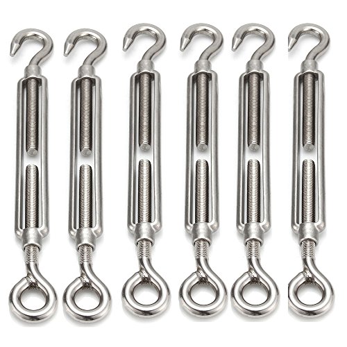 Buy 6 Packs Heavy Duty Stainless Steel Hook Turnbuckle Wire Turnbuckle