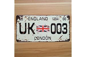 MNUT Blechschild London, England Union Jack Flagge Nummernschild Schild 15,2 x 30,5 cm