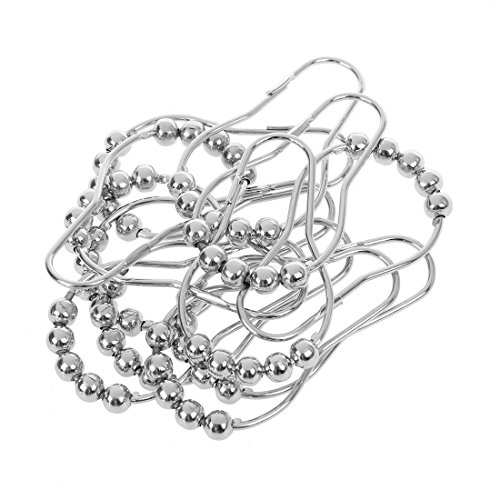 Duschvorhang Ringe – TOOGOO(R) Luxus-Metall Duschvorhang Ringe mit leichten Gleitrollen - 2