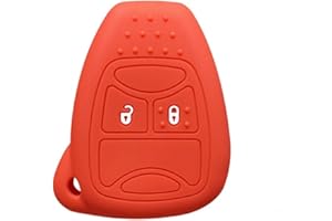 OTMIK Silikonowe etui na kluczyki samochodowe pasuje do Jeep Commander Grand Cherokee Liberty Wrangler Compass Patriot 2-przyciskowy pokrowiec na kluczyki akcesoria (czerwony)