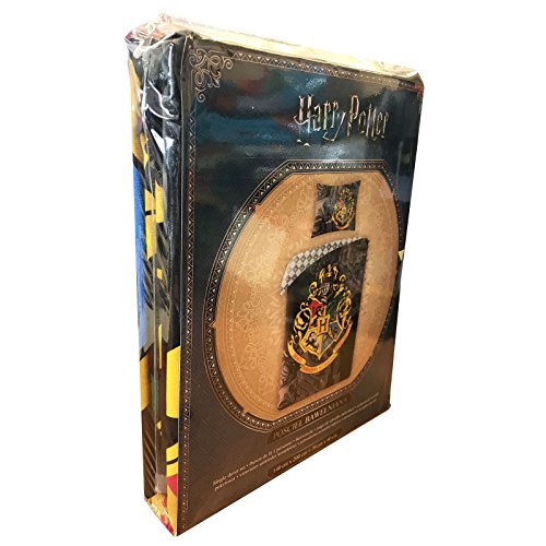 Harry-Potter-Crest-Einzelne-Bettbezug-und-Kissenbezug-Set