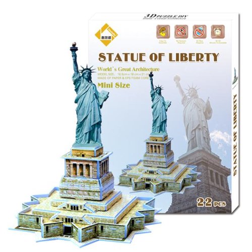Preisvergleich Produktbild Mini pädagogische 3D Modell Puzzle Freiheitsstatue DIY Spielzeug 22 Stk
