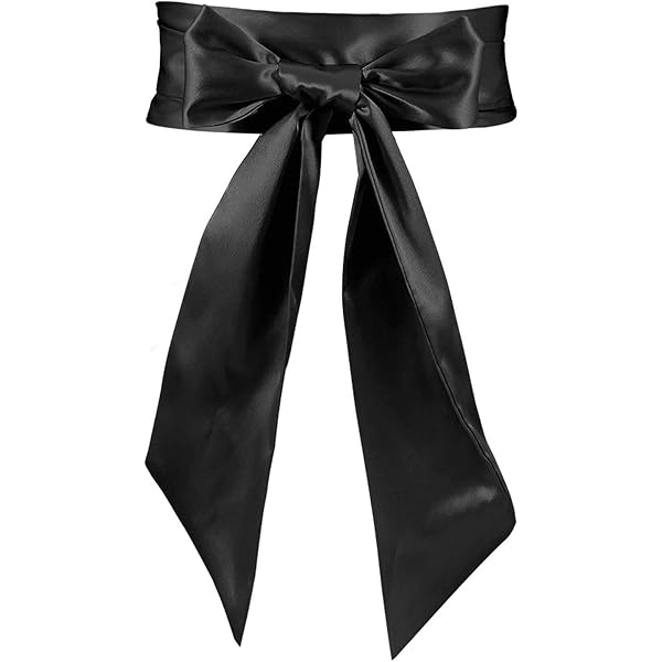 2 Cinture Da Donna In Raso 5x190cm - Nero E Verde - Accessorio Multiuso Per Abiti E Capelli - 5