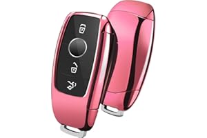 OATSBASF Autoschlüssel Hülle Geeignet für Mercedes Benz, Schlüsselhülle Cover für E Klasse S Klasse TPU Schutzhülle (Roségold)