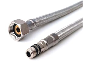 Xcel Home 2 connettori flessibili M10 (10 mm) x 3/8 BSP (500 mm) | Coppia di tubi intrecciati in acciaio inox | flessibili code per lavello da cucina e bagno miscelatore monoblocco fai da te di