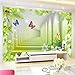 Produktbild Mddjj Moderne Abstrakte Persönlichkeit Raumausdehnung Wandbild Tapete 3D Stereo Schmetterling Blume Vlies Tapete Wohnkultur Für Wände Kunst Familie Kinderzimmer-350X245cm