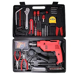 Aegon ADM-13MM 500W 13mm Impact Drill Machine/Screwdriver & Hand Tools Kit with 121 Accessories for DIY, Home and Professional Use