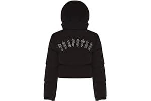 YiLianDa Giubbotto Invernale Uomo Giacca Leggero con Traps Logo Stampato Giubbino Zip Casual Piumino Maniche Lunghe da Coppia con Cappuccio XS-XL