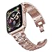 Produktbild PUGO TOP Bling Strap kompatibel für Apple Watch Serie 4 40mm / 44mm, Serie 3/2/1 38mm / 42mm, Damen Strass iWatch Ersatzarmband Edelstahlarmbänder (38mm / 40mm, Serie 3 & 4 Gold)