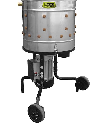 Plumeuse + Échaudoir 2-en-1 Wiesenfield WIE-PPS-55 – 270 Kg/h, Tambour 55 Cm, Inox, Idéal Élevage Volaille Professionnel