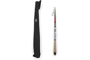 Qiter Fishing Rod, Fishing Rod Telescopic Carbon Sea Rod Portable Spinning Hand Fishing Accessories(240CM)