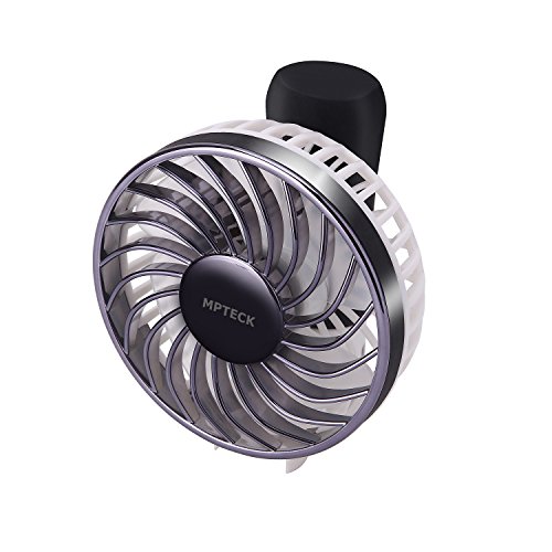 MPTECK @ Schwarz Handventilator USB Ventilator Mini Standventilator Tragbarer USB Tischventilator für Kühlung Multi Port Steckdose für Büro Haus Reise Reisen Joggen Sonnenbaden - 3