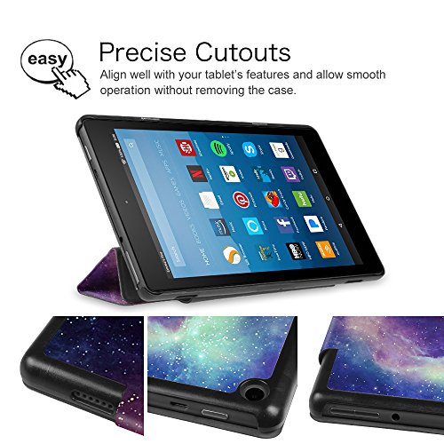 Fintie Hülle für Amazon Fire HD 8 Tablet (8-Zoll, 7. Generation – 2017) – Slim Cover Lightweight Schutzhülle Tasche mit Standfunktion und Auto Schlaf / Wach Funktion, Die Galaxie - 6