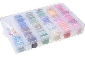 Tiardey 100 Colores Bordado Hilo de Punto de Cruz Hilo de la Amistad Pulseras Hilo con Organizador Caja de Almacenamiento - Herramientas de Costura Incluidas