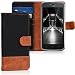 Produktbild kwmobile Hülle für Motorola Moto C Plus - Wallet Case Handy Schutzhülle Kunstleder - Handycover Klapphülle mit Kartenfach und Ständer Schwarz Braun
