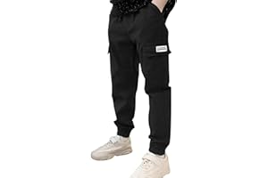 VUNCIO Pantalon Cargo Ado Garçon Taille élastique Large 8-15 Ans Pantalon Ample Enfant Garcon Hiver Pas Cher Confortable Casual Sport Jogging Streetwear Sweatpants