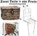 Produktbild Luxus Fahrradkorb mittelgroß braun + weißen Gepäckträger (Zwei Teile, ein Preis)