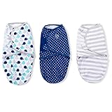 SwaddleMe Original Swaddle (Small, Blue Whale/Stars and Grey Stripe, Pack of 3)