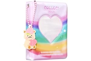 Babyfond Mini album fotograficzny Kpop, 40 kieszeni, segregator na karty fotograficzne, serce miłosne, puste etui na zdjęcia o przekątnej 7,8 cm, do aparatu Fujifilm Instax (kolor)