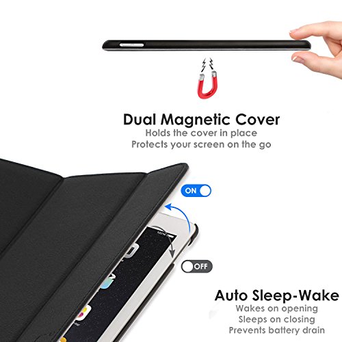 ForeFront Cases® Hülle für iPad mini – Kunstleder – Ständer-Funktion – magnetische Auto Sleep/Wake-Funktion – Schwarz - 6