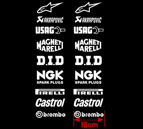 PEGATINAS AM14 STICKERS SPONSORS SUPERBIKE CASTROL NGK BREMBO SBK DID 
